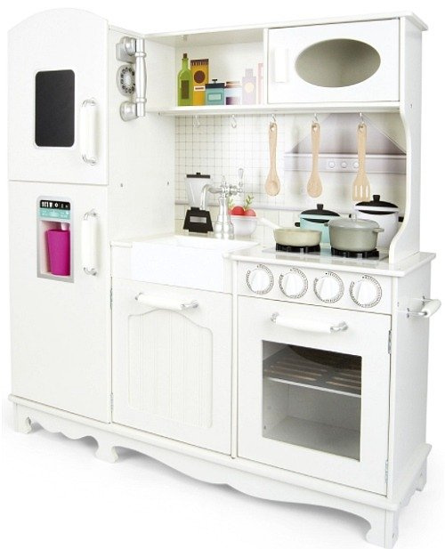 Duża kuchnia drewniana "Biała zabudowa" - kuchnie dla dzieci