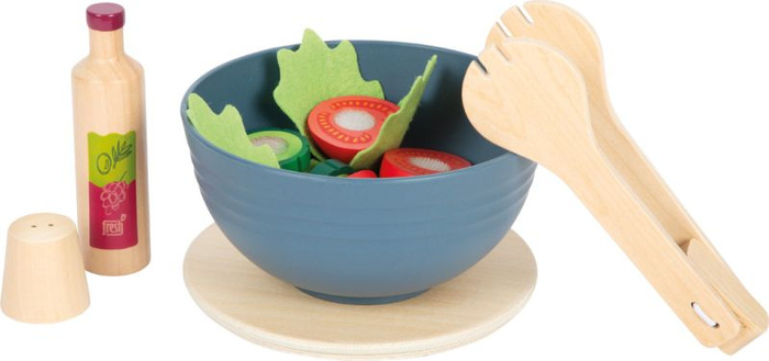 Zestaw drewniany do krojenia sałatki Fresh z miską i warzywami Small Foot 12612