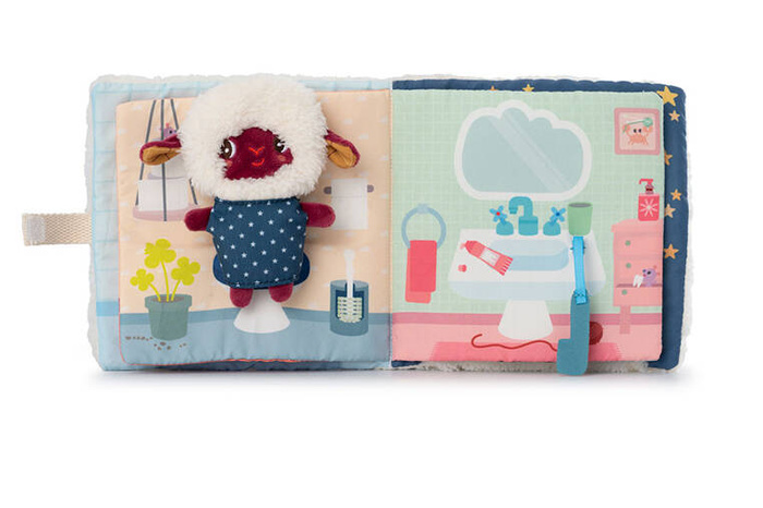 Książeczka aktywizująca z miniprzytulanką Dobranoc Owieczka Yvon Lilliputiens 83536