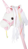 Koń na kiju Biały jednorożec 10279-Small Foot, zabawki pluszowe