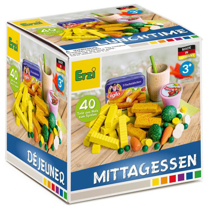 Lunch drewniany zestaw mały kucharz 40 elementów Erzi 28143