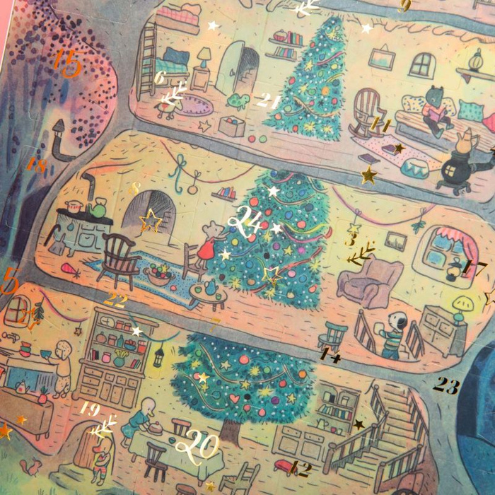 Kalendarz adwentowy z latarką projektorem i bajkami La Grande Famille Moulin Roty 632322 prezent na święta