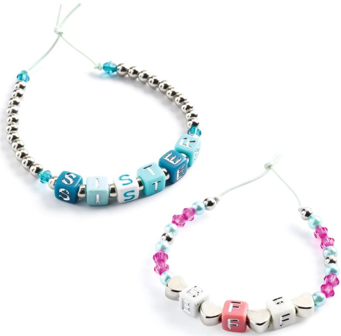 Zestaw do tworzenia biżuterii srebrne literki 1000 szt. Djeco DJ00030