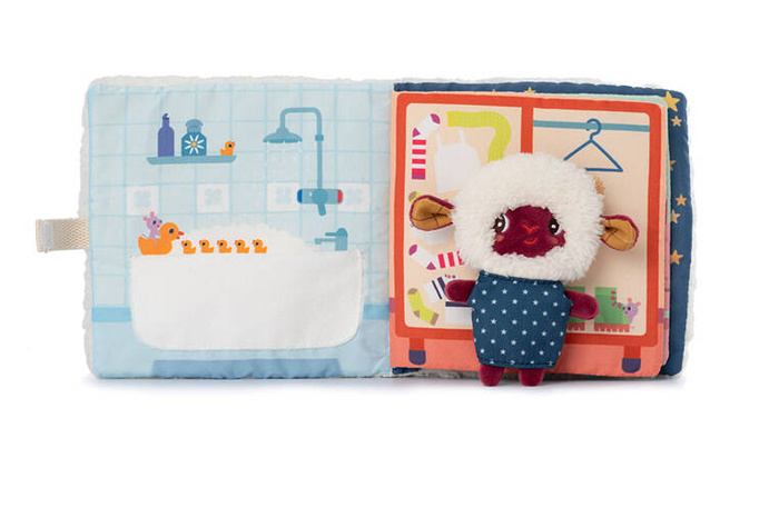 Książeczka aktywizująca z miniprzytulanką Dobranoc Owieczka Yvon Lilliputiens 83536