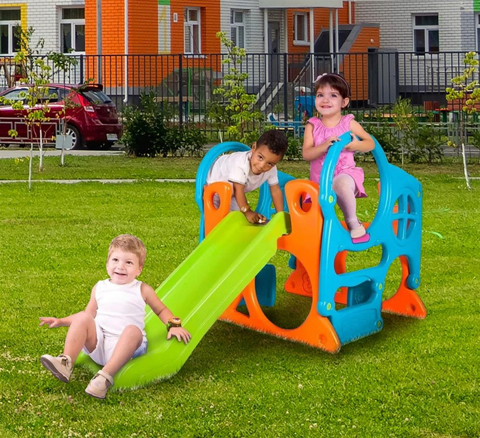 Plac Zabaw FEBER 10247 Activity Center ze zjeżdżalnią 100 cm i ścianką wspinaczkową do aktywnej zabawy dla dzieci