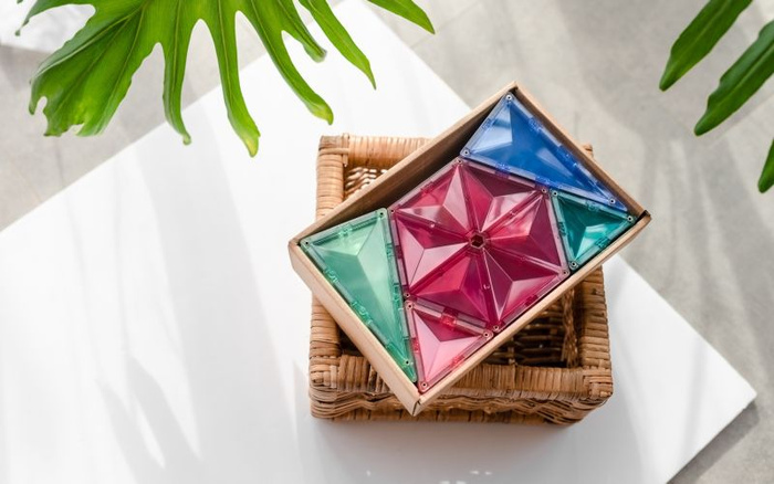 Klocki magnetyczne Wielokąty Pastel Geometry Pack 40 el Connetix P00040-GE