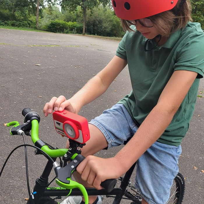 Aparat 2w1 Kamera na rower i kask Autofokus Zoom 16x kolorowy wyświetlacz CamPro Buki PV010