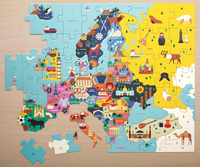 Tekturowe puzzle Mapa Europy z elementami w kształcie państw 70 el MP51943-Mudpuppy, puzzle dla dzieci