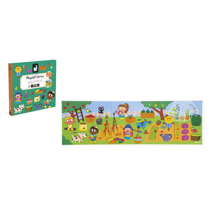 Magnetyczna rozkładana układanka W ogródku Magneti'stories Janod J05449