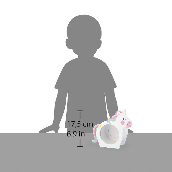 Skarbonka dla dzieci w kształcie jednorożca drewniana Janod J04655