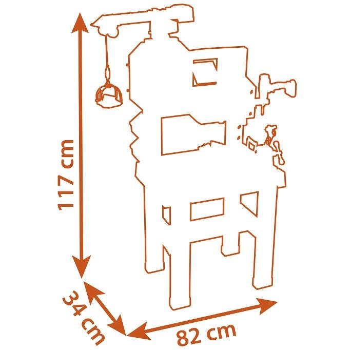 SMOBY Black&Decker Warsztat z dźwigiem + 94 Akcesoria do majsterkowania i kreatywnej zabawy dla dzieci