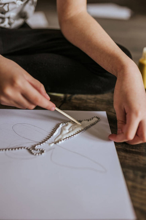 Artystyczny zestaw kreatywny 5 projektów Malowanie łańcuszkiem Pouring painting Kwiaty I love creativity Janod J07738