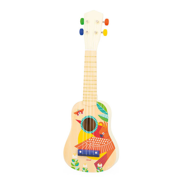 Drewniane ukulele Gioia zabawka rozwijająca słuch J07652 Janod