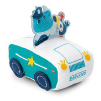 Miękkie auto radiowóz policyjny z napędem pull-back Nosorożec Marius 83440 Lilliputiens