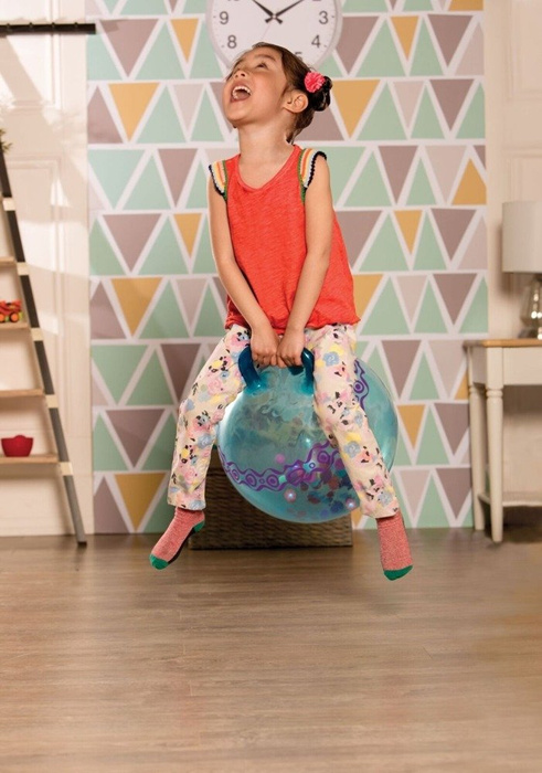 Niebieska piłka przezroczysta z uchwytem BX2162Z-B.Toys, skoczek dla dzieci