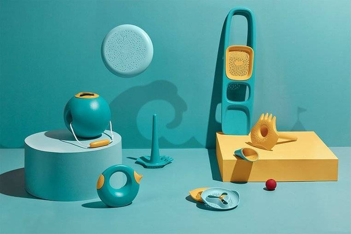 Gra latający dysk i sitko 2w1 Frisbee Vintage Blue 171966-Quut, zabawy w plenerze