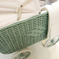 Wózek retro dla lalek Doll Pram Retro Rattan Green Astrup 84178