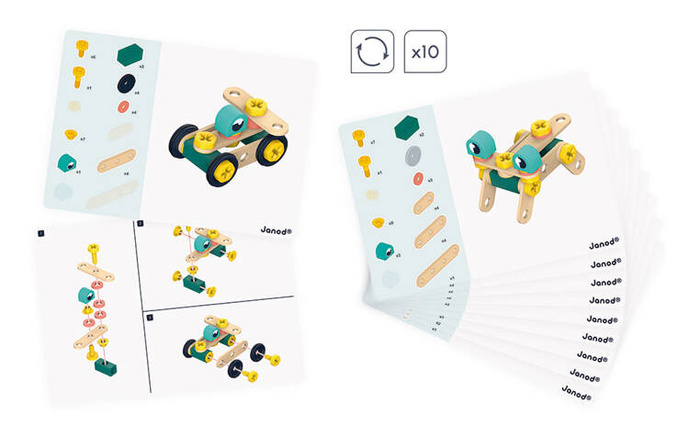 Zestaw konstruktora 50 elementów z drewna Brico'kids J06453 Janod