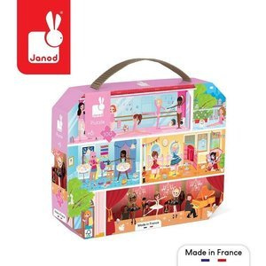 Puzzle w walizce Akademia tańca 100 elementów 6+ Made in France Janod J02616