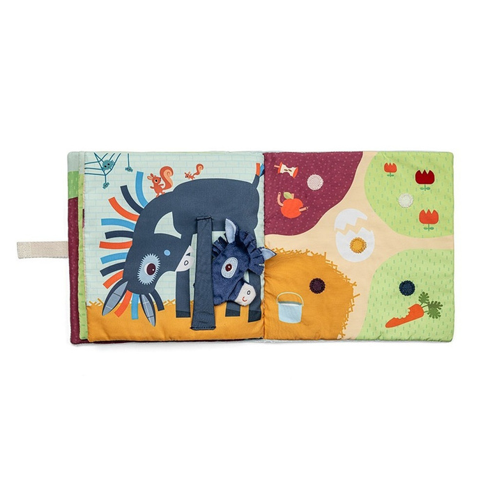 Książeczka aktywizująca Młode zwierzątka Lilliputiens 83856 z mini-pacynkami Farma dla niemowląt