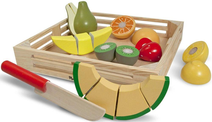Cutting Fruit drewniane owoce do krojenia 14021-Melissa & Doug, zabawy w kuchnie dla dzieci