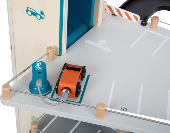Drewniany parking garaż dla autek kilka poziomów Na rajdzie 12357 Small Foot