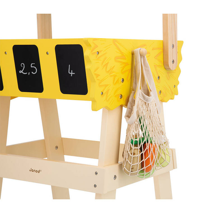 Duży sklep warzywniak z drewna i komplet akcesoriów 50 el. Farma J03322 Janod