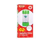 Zielona klepsydra 60 sekund Minutnik Ballotini 1 Minuta BJE0002-Bigjigs Toys, czasomierz dla dzieci