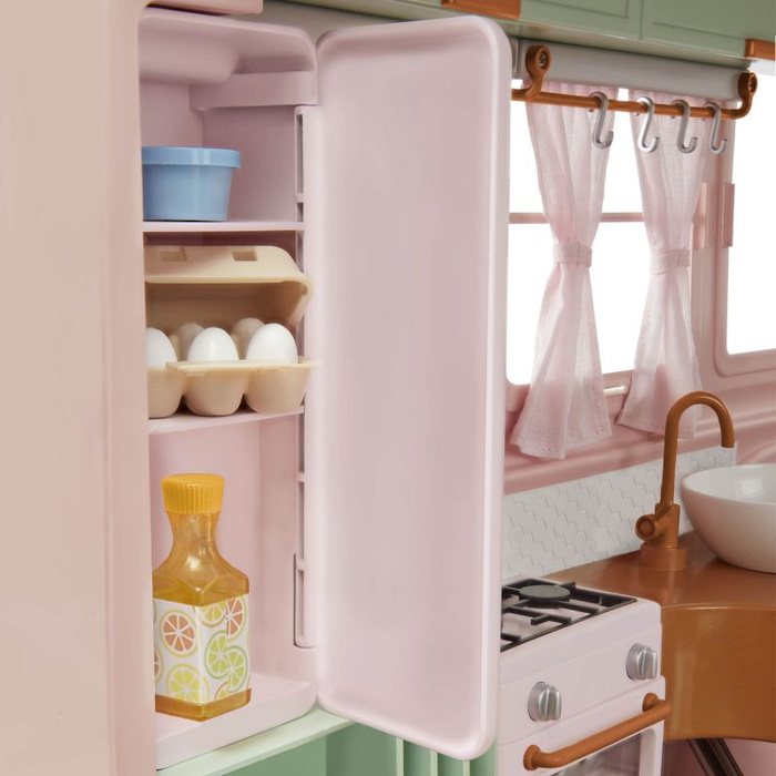 Kamper kempingowy z wyposażeniem dla lalek 55 elementów Country Cruising Camper Set Our Generation BD35163Z