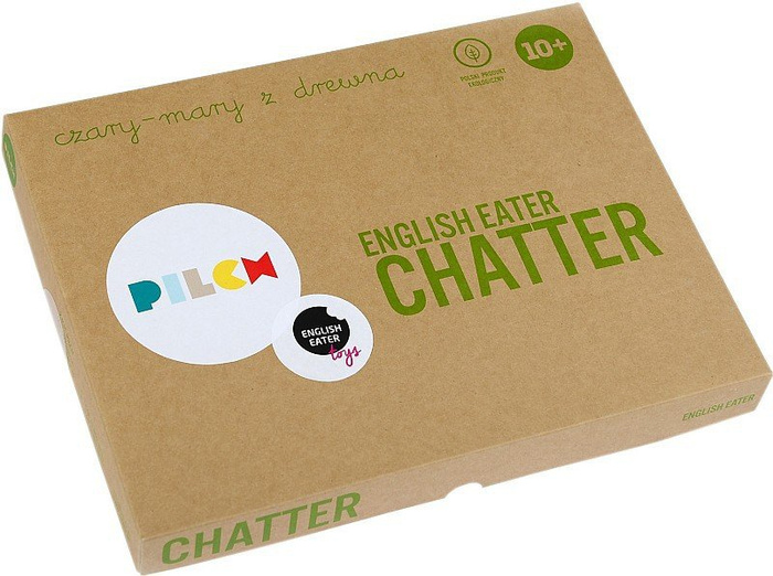 Gra planszowa do nauki języka ang., "English Eater Chatter", 110190-Pilch, zabawki drewniane