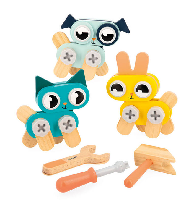 Drewniane zwierzątka do składania 53 elementy Brico Kids Janod J06450
