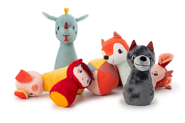 Zestaw miękkich kręgli z piłką - dzwoneczkiem Las 83465 LILLIPUTIENS