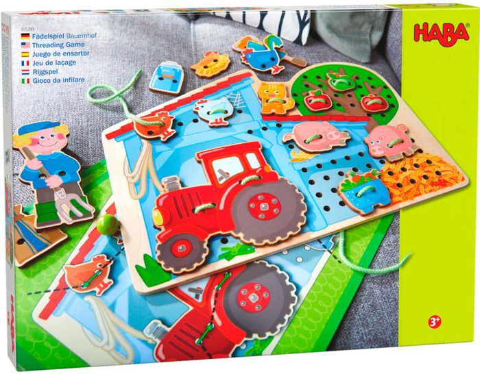 Nawlekanka-sznurowanka Farma HB305289-Haba, zabawki motoryczne dla dzieci