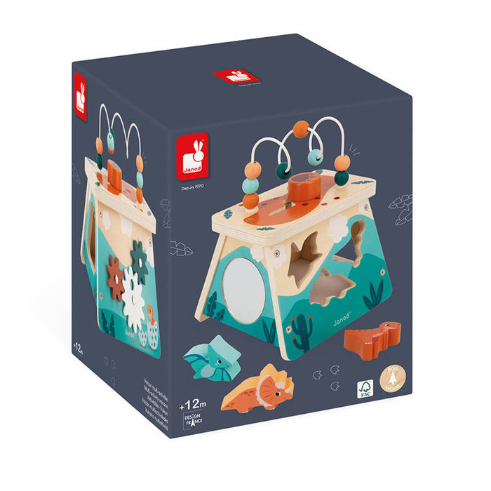 Wielofunkcyjny wulkan kostka edukacyjna Dinozaury Janod J05827