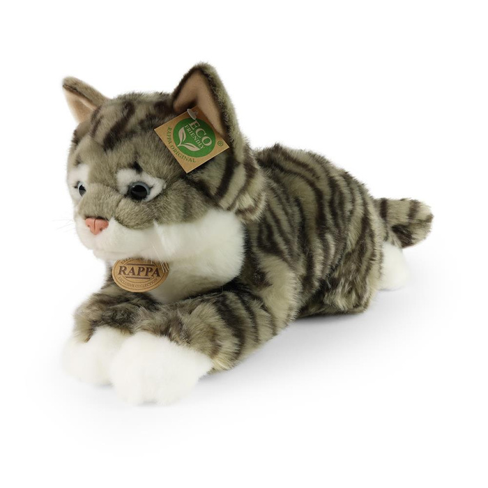 Pluszowy pręgowany kot szary 40 cm Rappa 221154