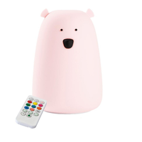 Lampka silikonowa z pilotem Różowy Miś Duży Rabbit & Friends 520056BRP Lampki nocne dla dzieci