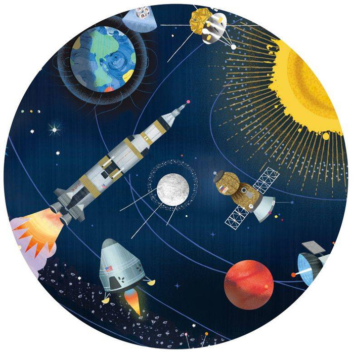 Tekturowe puzzle Kosmos z książeczką 200 el DJ07413-Djeco, układanki i puzzle dla dzieci