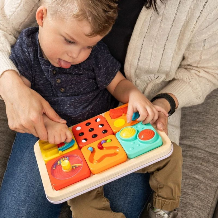 Drewniana baza modułowej tablicy sensorycznej 6w1 Play Tab Fat Brain Toy FA488-2