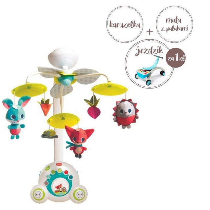 Karuzela z pozytywką i projektorem Tiny Love TL1304806830 dla niemowląt Rośnij z muzyką Zabawa na łące