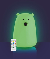 Lampka silikonowa z pilotem Duży Miś świecący w ciemności Rabbit & Friends 520093 Lampki nocne dla dzieci