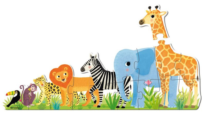 Puzzle dla dzieci XXL Dżungla układanka od małego do dużego Goula 53426