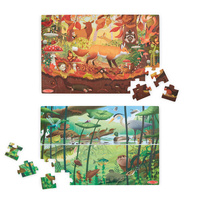 Dwustronne puzzle podłogowe Let’s Explore szukaj i znajdź 48 el. Melissa & Doug 30833