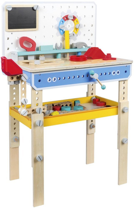 Duży warsztat z narzędziami dla dzieci Koło zębate z tablicą imadłem hakiem, mały majsterkowicz