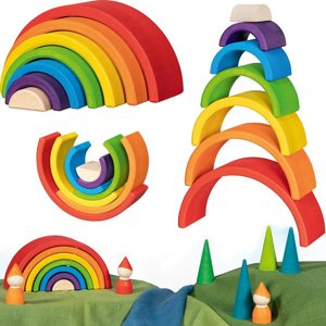 Drewniana układanka 3D mała tęcza 7 el. Goki 58479 