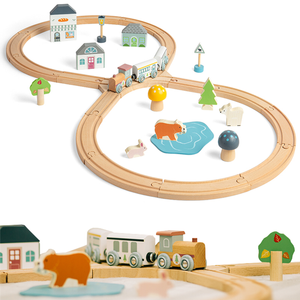 Kolejka drewniana ósemka Leśne Zwierzęta Bigjigs Toys 35042