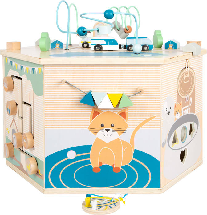 OUTLET Drewniana kostka edukacyjna aktywizująca Pies i kot 12231-SFEZC-Small Foot, zabawki edukacyjne