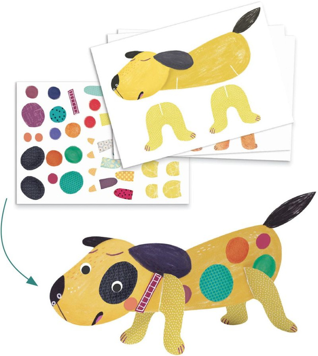 Zestaw artystyczny 6 w 1 Zwierzęta i ich domki Djeco DJ09293