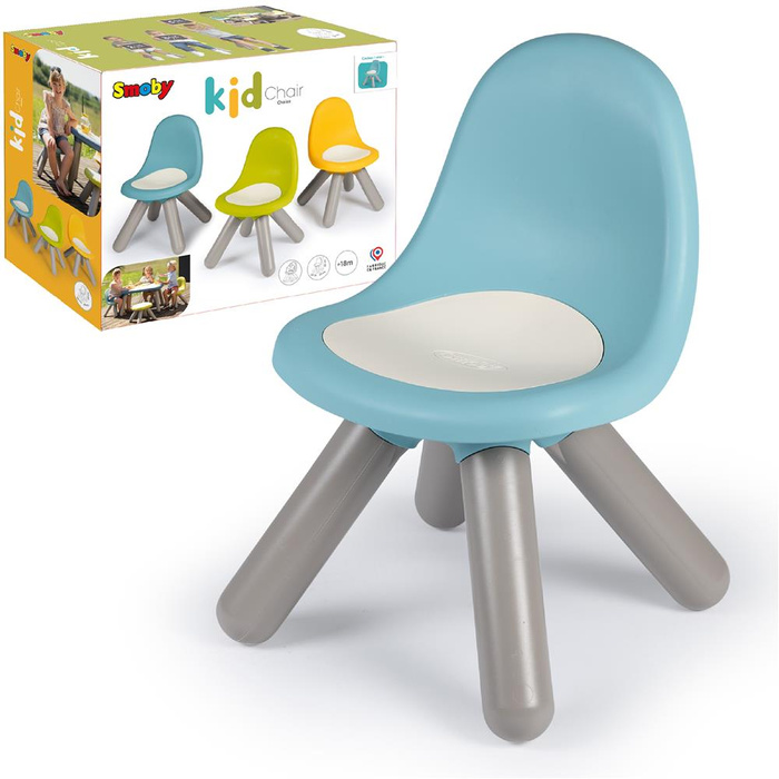 Ogrodowe Krzesełko z oparciem dla dzieci Smoby 880116 niebieskie funkcjonalny i wytrzymały Mebel