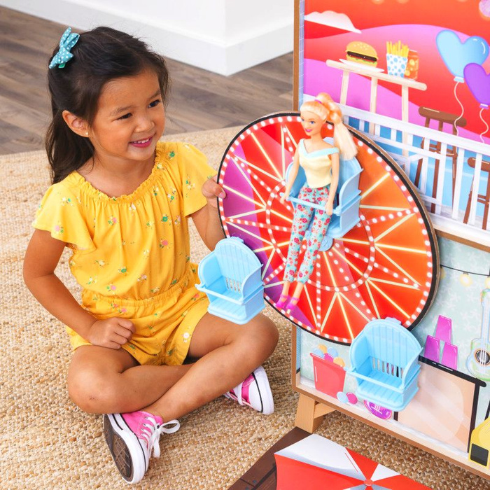 Dwustronny domek dla lalek z diabelskim młynem Fun Beach House KidKraft KK20053