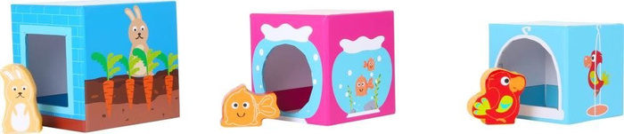 Pudełkowa wieża Domki dla zwierząt 10044- Small Foot, układanka dla dzieci